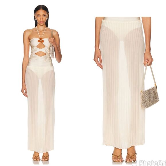 REVOLVE Dresses & Skirts - Shani Shemer Thora Maxi Skirt Cream Size Large